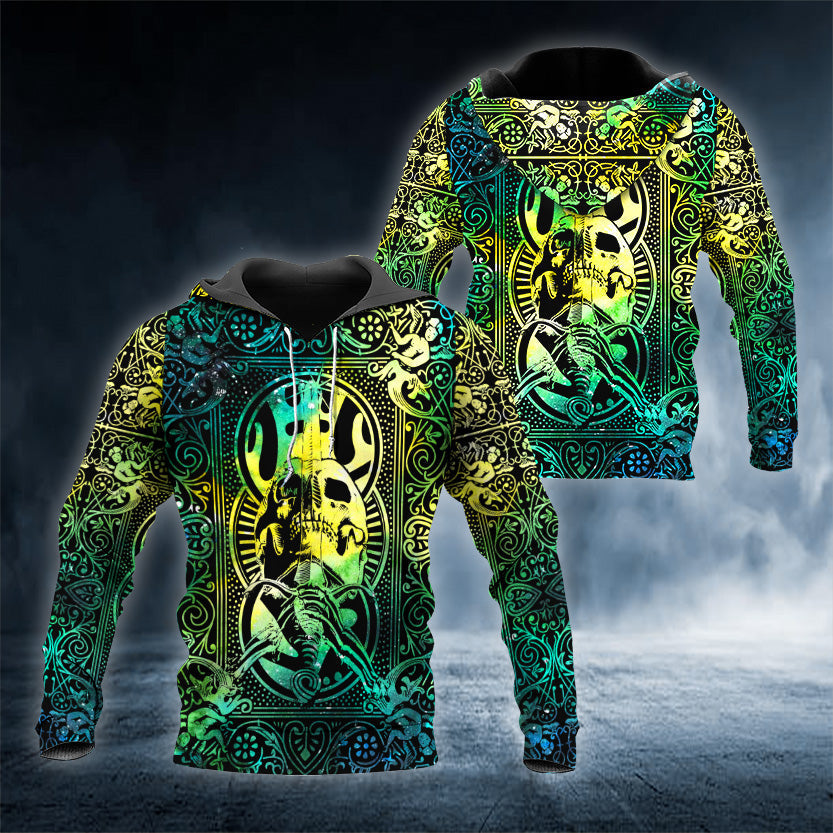 Fantasy Ray Bones Sword Skull 3D All Over Printed Unisex Hoodie US Size