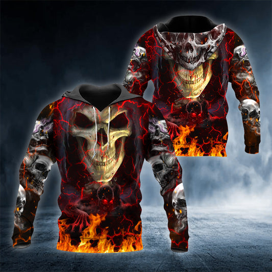 Escape From Reaper Skull 3D All Over Printed Unisex Hoodie US Size