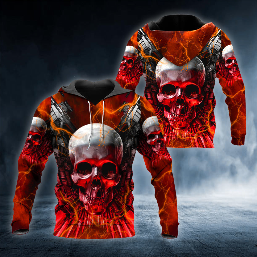 Red Expendables Winged Skull 3D All Over Printed Unisex Hoodie US Size