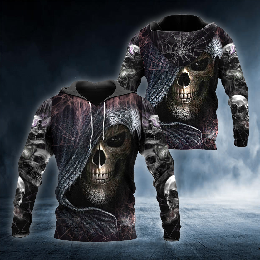 Hide Out Grim Reaper Skull 3D All Over Printed Unisex Hoodie US Size