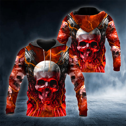 Full Red Expendables Winged Skull 3D All Over Printed Unisex Hoodie US Size