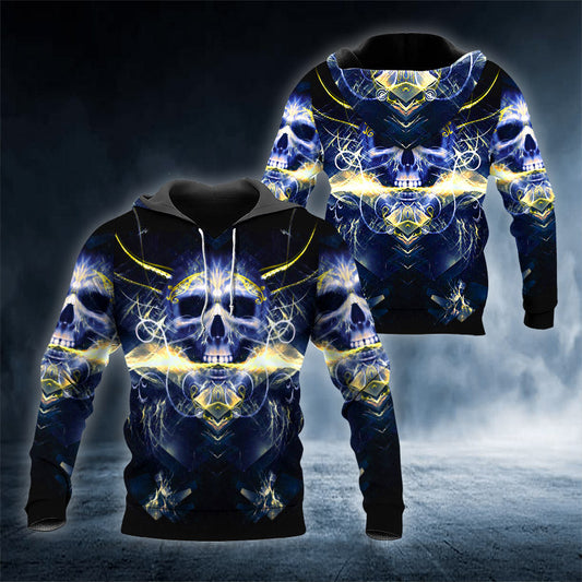 Fantasy King Viking Skull 3D All Over Printed Unisex Hoodie US Size