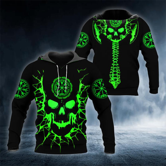 Vahala Viking Green 3D All Over Printed US Unisex Size Hoodie