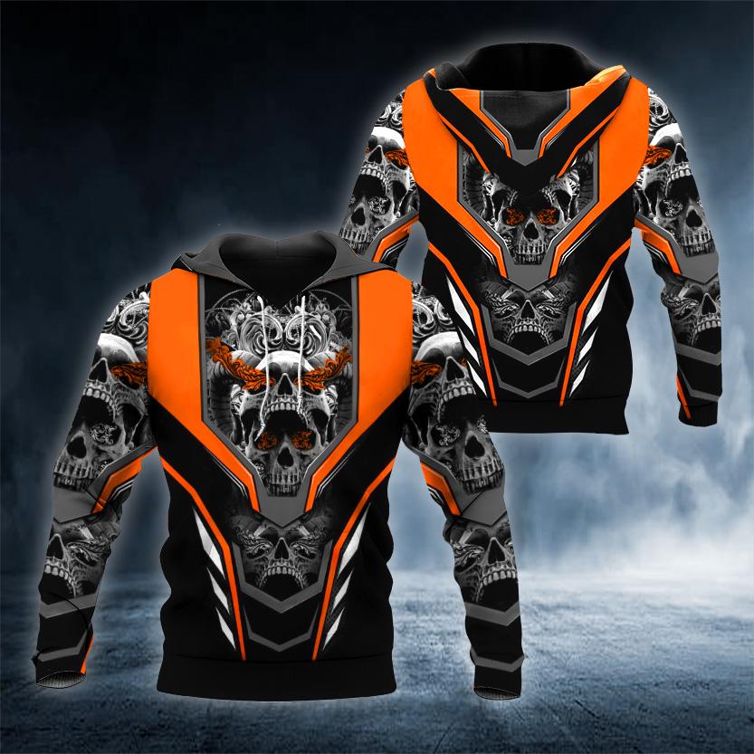 Iron Head Skull 3D All Over Printed US Unisex Size Hoodie