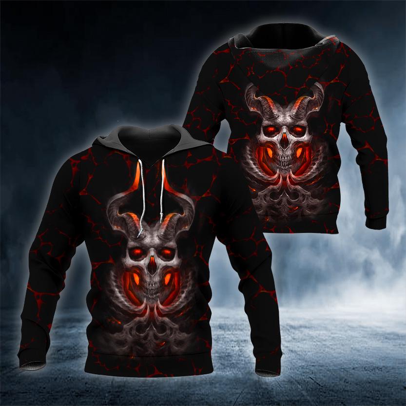 King Lavarock Skull 3D All Over Printed US Unisex Size Hoodie