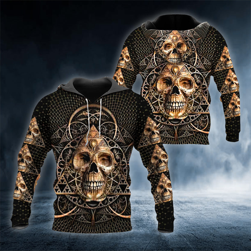 Sierpenski Skull 3D All Over Printed Unisex Hoodie US Size