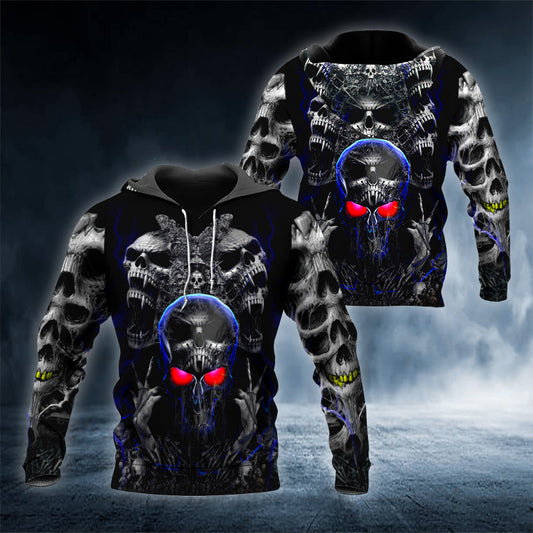 Night Ghost Skull 3D All Over Printed Unisex Hoodie US Size