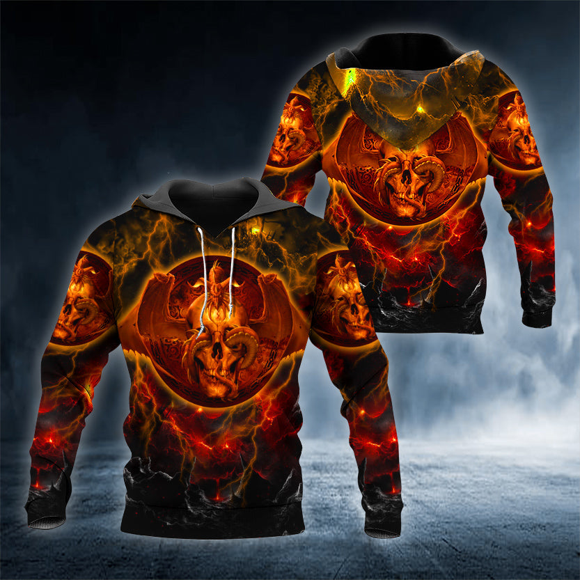 Dragons Dissent Skull 3D All Over Printed Unisex Hoodie US Size