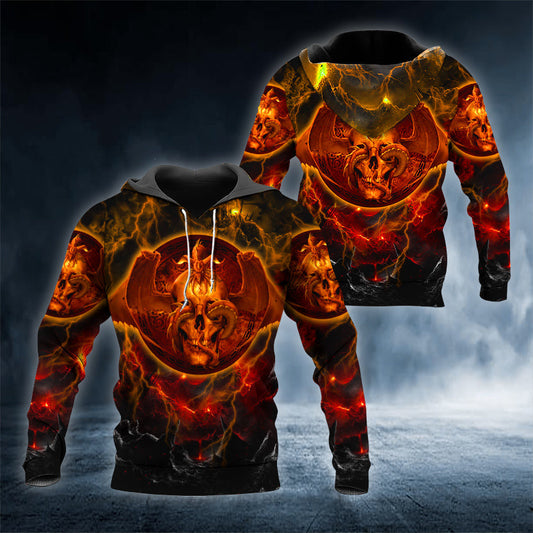 Dragons Dissent Skull 3D All Over Printed Unisex Hoodie US Size