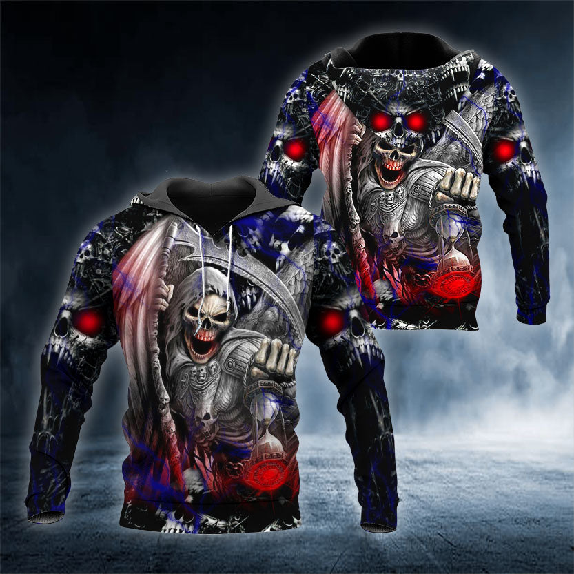 Death Ghost Skull 3D All Over Printed Unisex Hoodie US Size