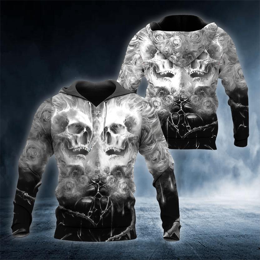 Ghost War Skull 3D All Over Printed US Unisex Size Hoodies