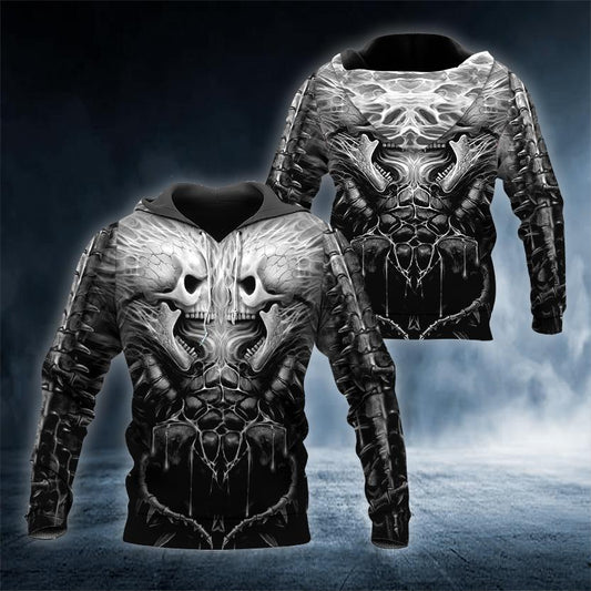 War Skull 3D All Over Printed US Unisex Size Hoodies