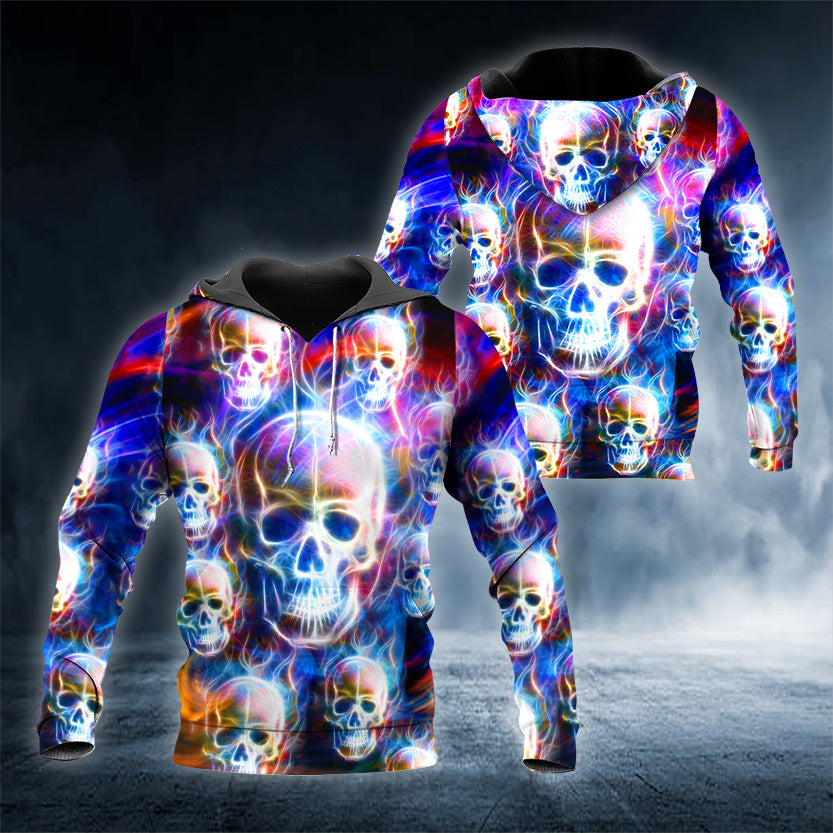 Fantasy Color Skull 3D All Over Printed Unisex Hoodie US Size