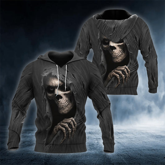 Ghost Smile Skull 3D All Over Printed Unisex Hoodie US Size