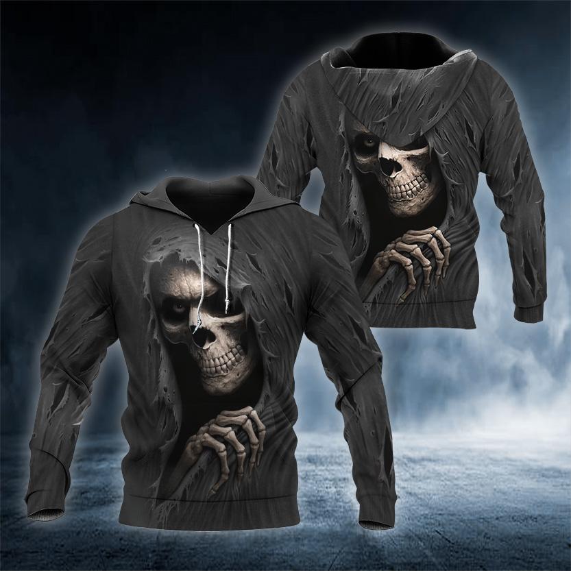 Ghost Smile Skull 3D All Over Printed US Unisex Size Hoodies