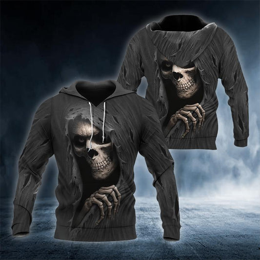 Ghost Smile Skull 3D All Over Printed US Unisex Size Hoodies