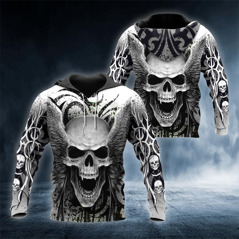 King Skull 3D All Over Printed Unisex Hoodie US Size