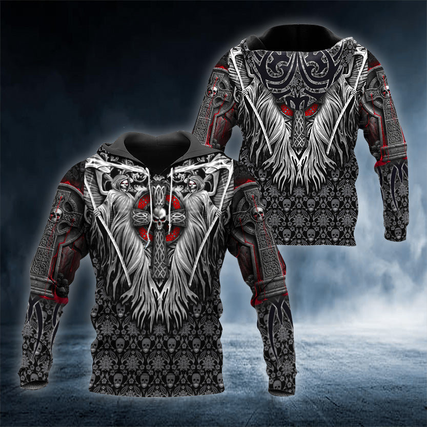 Death Angel Cross Skull 3D All Over Printed Unisex Hoodie US Size