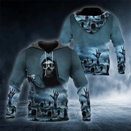 The Night Hunter Skull 3D All Over Printed Unisex Hoodie US Size