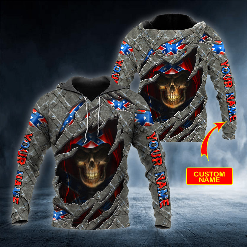 American Grim Reaper CSA Flag Skull Personalized 3D All Over Printed Unisex Hoodie US Size