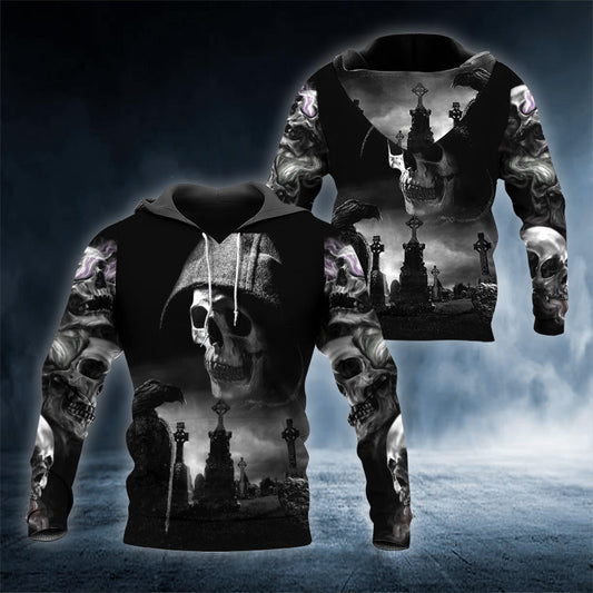 The Death Hunter Skull 3D All Over Printed Unisex Hoodie US Size