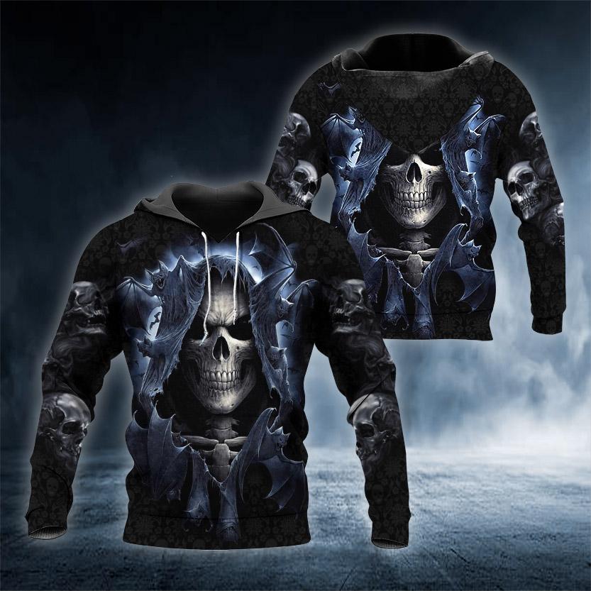 Death Inside Skull 3D All Over Printed US Unisex Size Hoodies