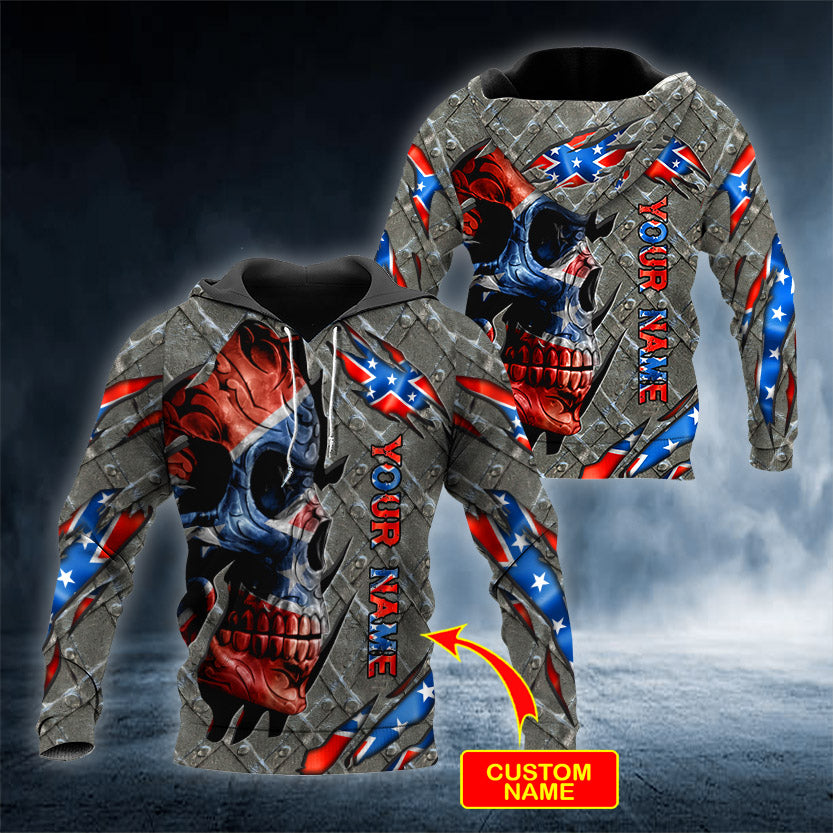 CSA Flag Skull Personalized 3D All Over Printed Unisex Hoodie US Size