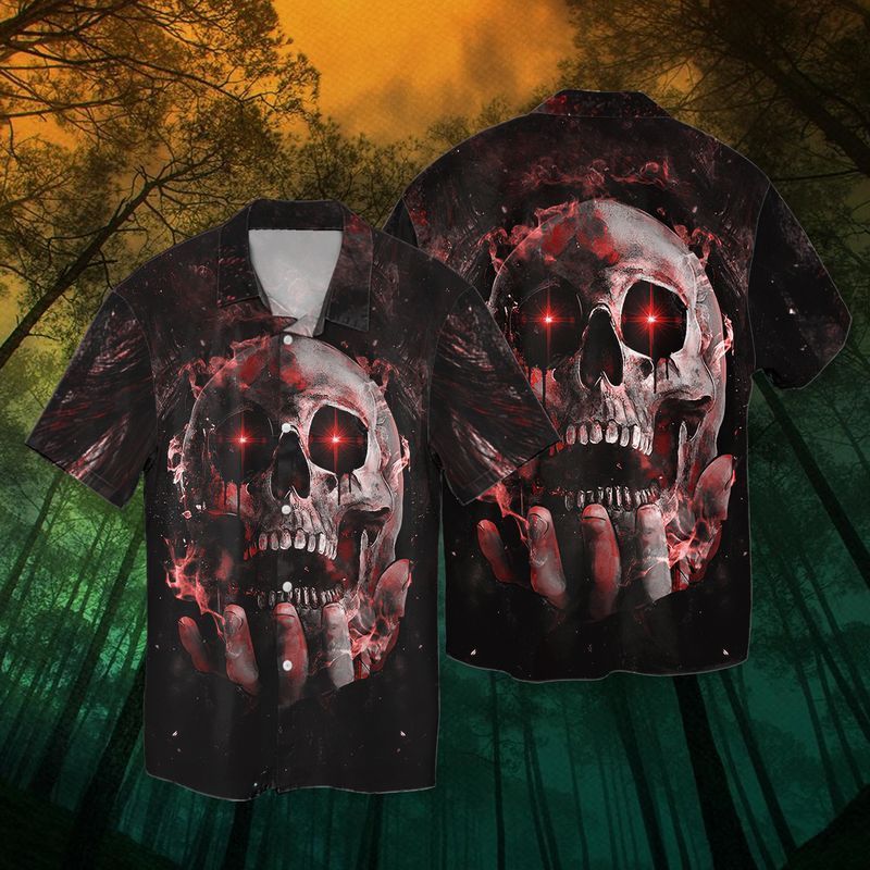 Skulls Red Eyes For men And Women Graphic Print Short Sleeve 