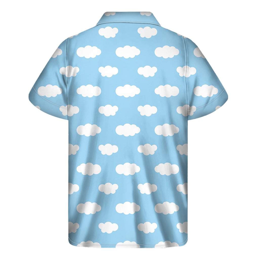 Sky Cloud Pattern Print Mens Short Sleeve Shirt Hawaiian