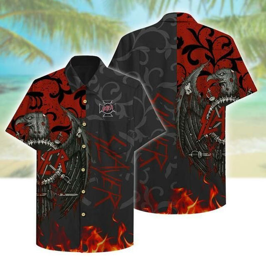 Slayer Hawaiian V Graphic Print Short Sleeve 