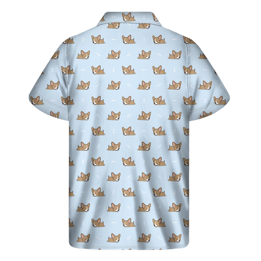 Sleeping Chihuahua Pattern Print Mens Short Sleeve Shirt Hawaiian