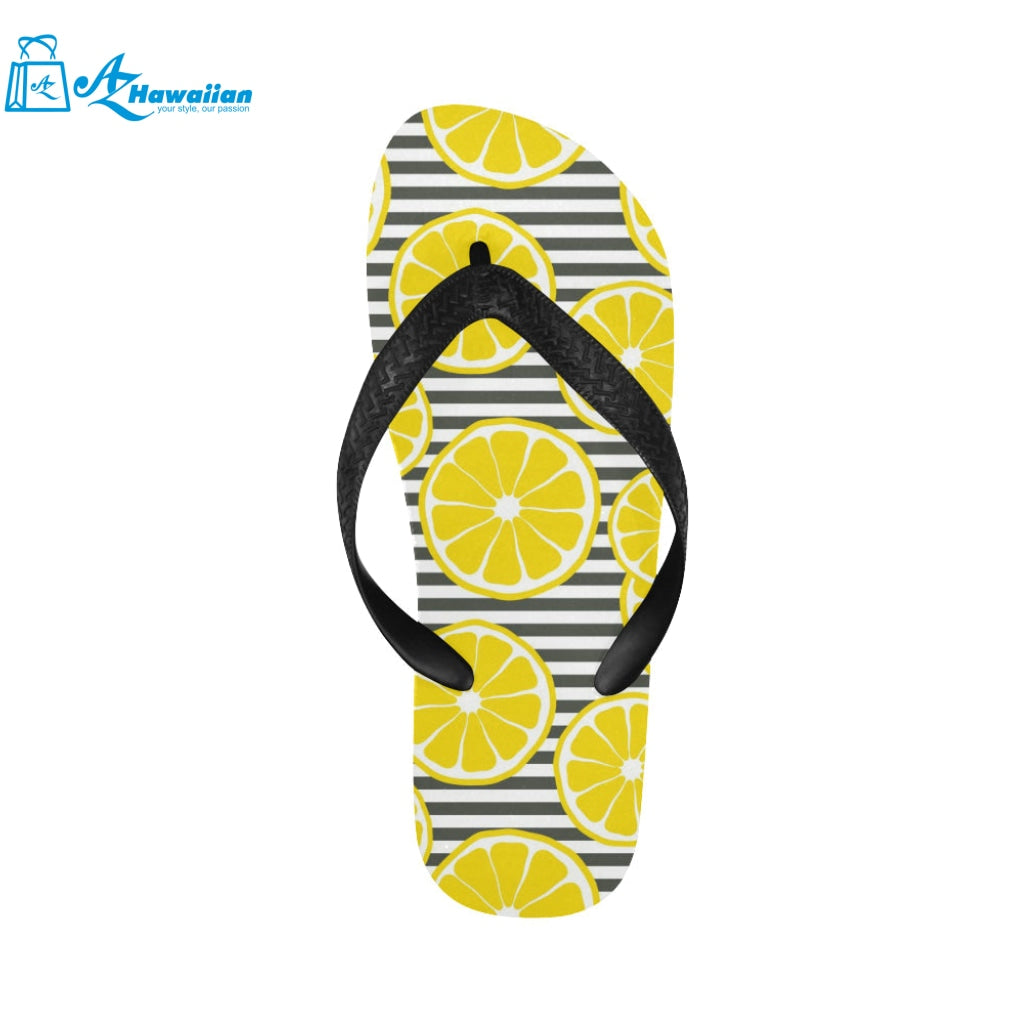 slice of lemon design pattern Unisex Flip Flops