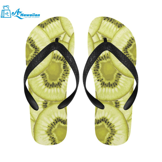 Sliced kiwi pattern Unisex Flip Flops