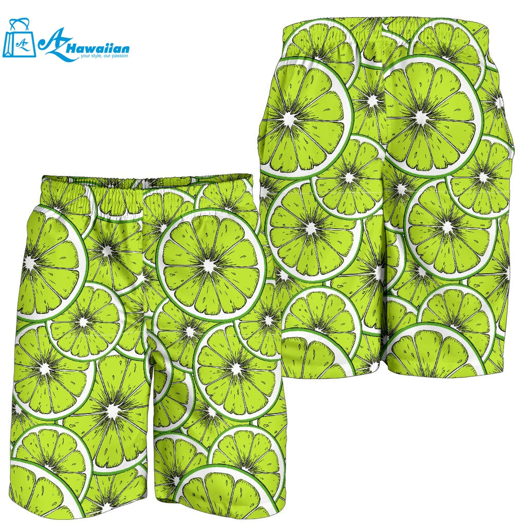 Slices Of Lime Design Pattern Men Shorts