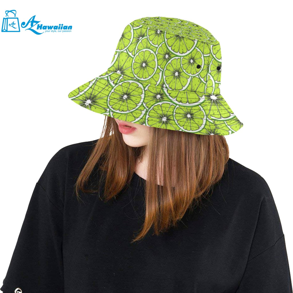 Slices of Lime design pattern Unisex Bucket Hat