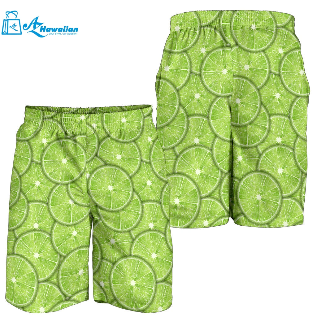 Slices Of Lime Pattern Men Shorts