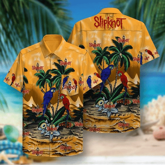 Slipknot Band 2 Hawaiian Graphic Print Short Sleeve 