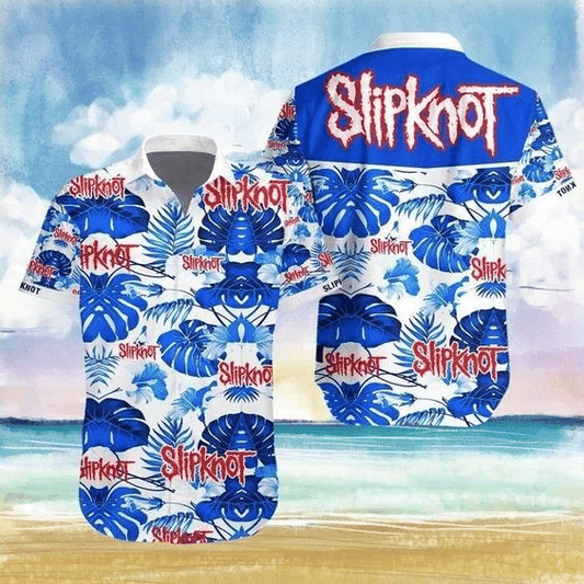 Slipknot Band 3 Hawaiian Graphic Print Short Sleeve 