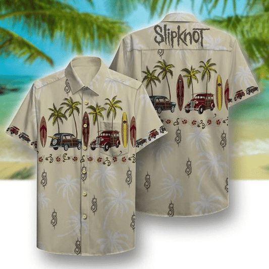 Slipknot Band 4 Hawaiian Graphic Print Short Sleeve 