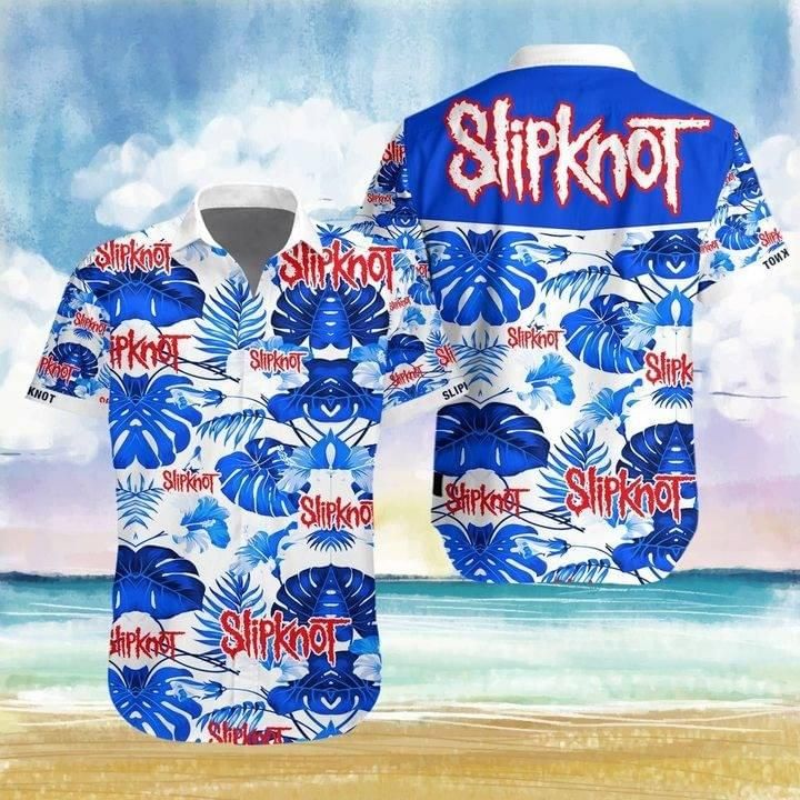 Slipknot Music Band Hawaiian Graphic Print Short Sleeve 