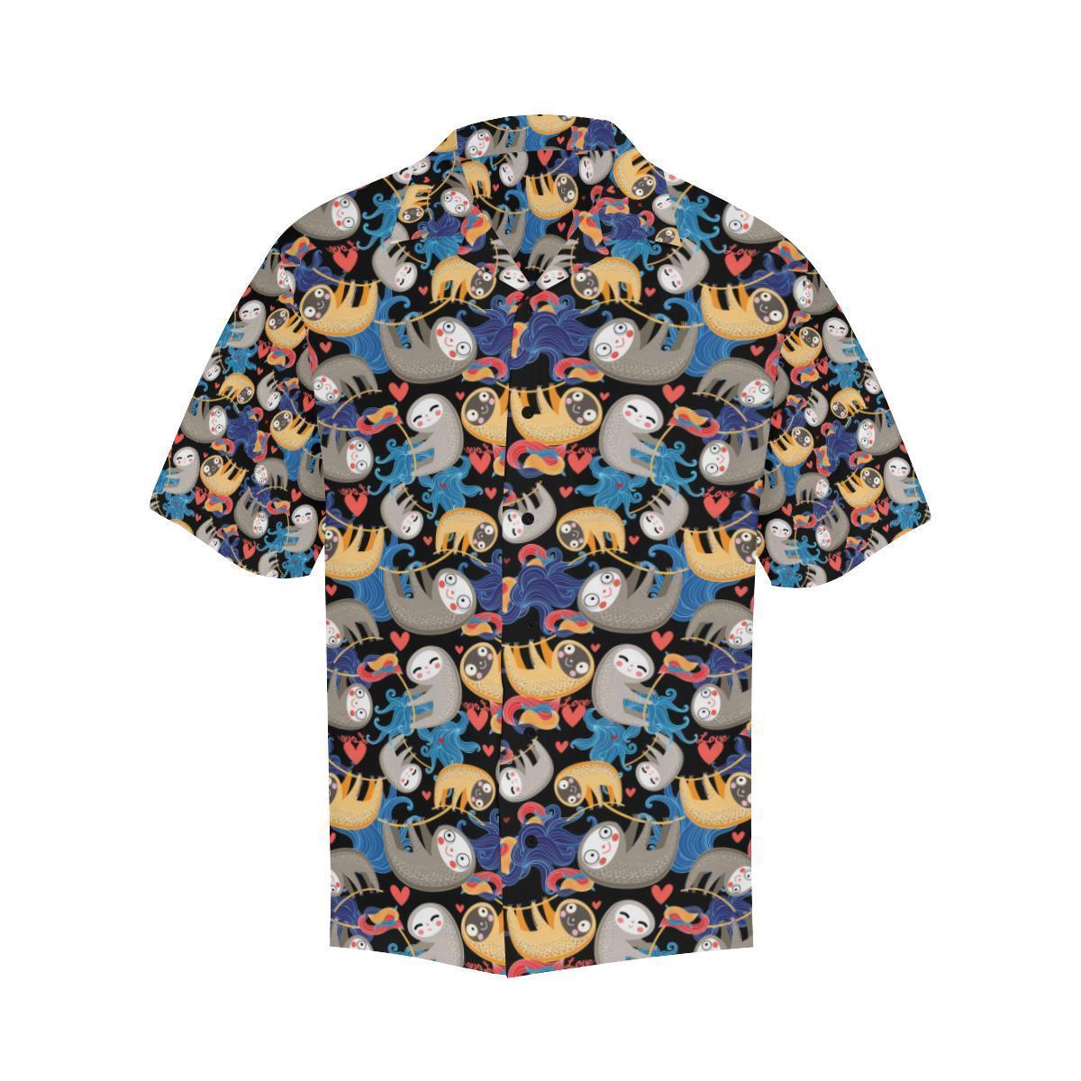 Sloth Cartoon Design Themed Print Hawaiian Shirt