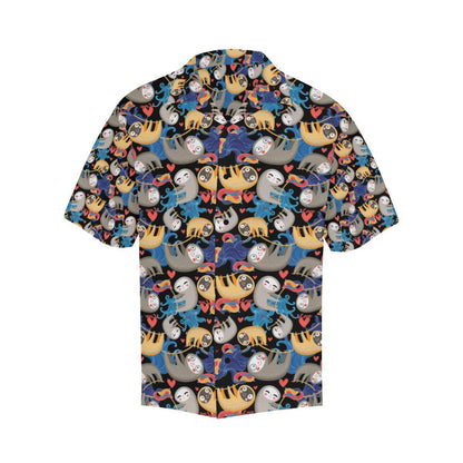 Sloth Cartoon Design Themed Print Hawaiian Shirt