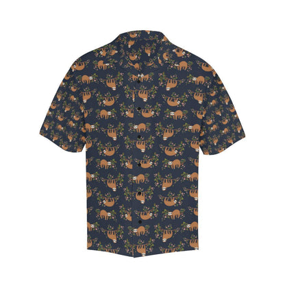 Sloth Flower Design Themed Print Hawaiian Shirt