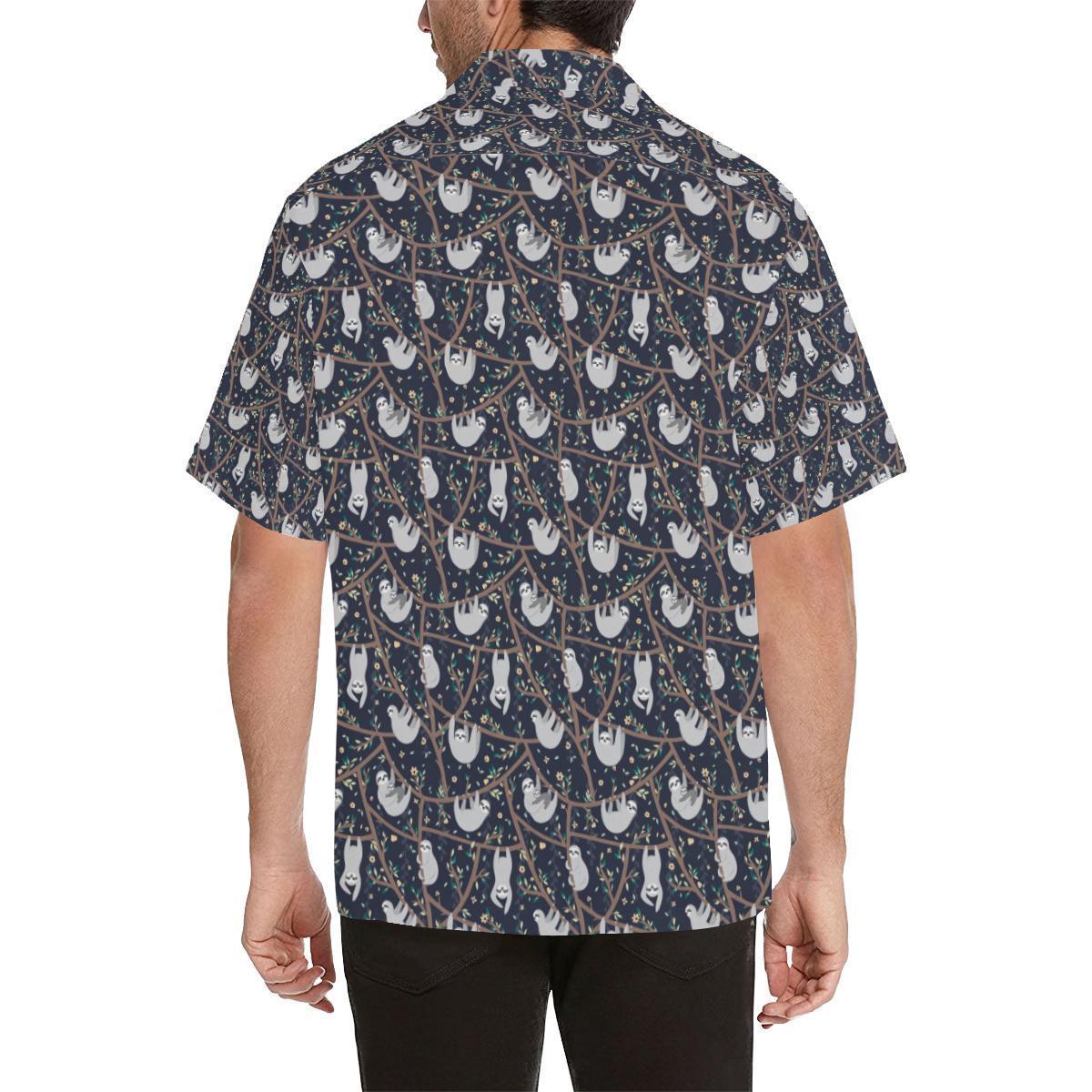 Sloth Happy Design Themed Print Hawaiian Shirt