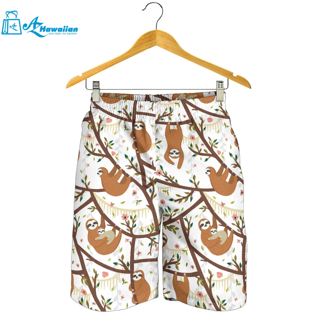 Sloths Hanging On The Tree Pattern Men Shorts