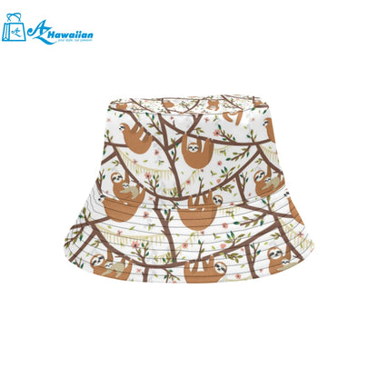 Sloths hanging on the tree pattern Unisex Bucket Hat