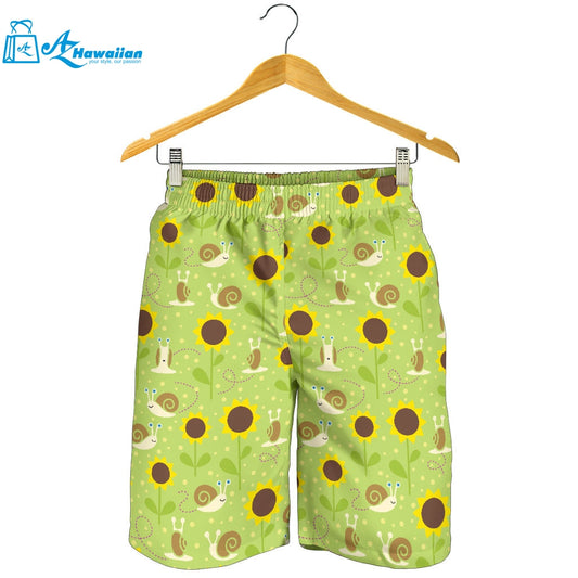 Snail Pattern Print Design 01 Men Shorts