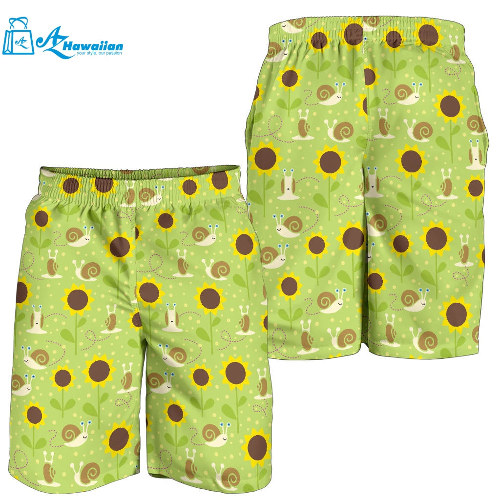 Snail Pattern Print Design 01 Men Shorts