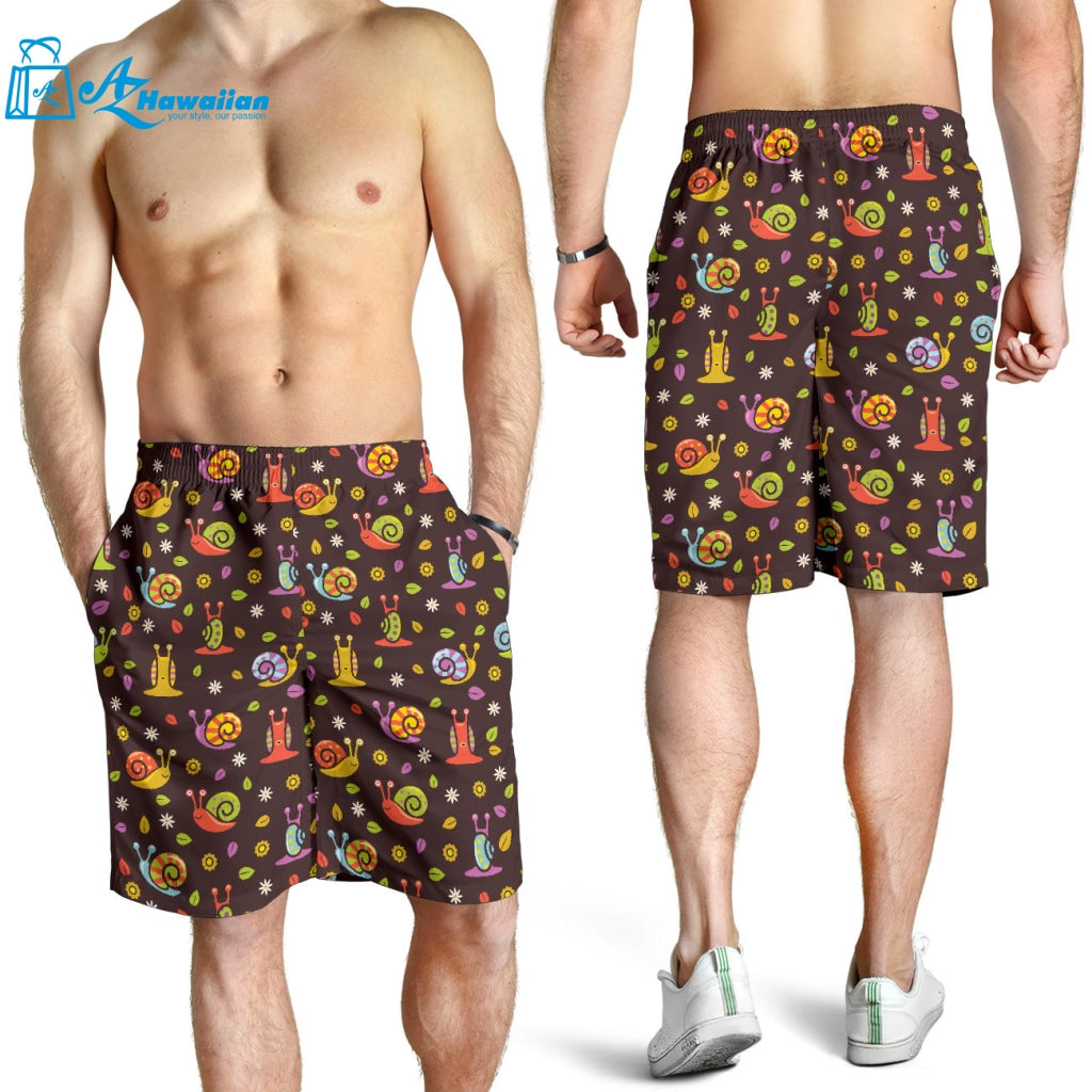 Snail Pattern Print Design 02 Men Shorts