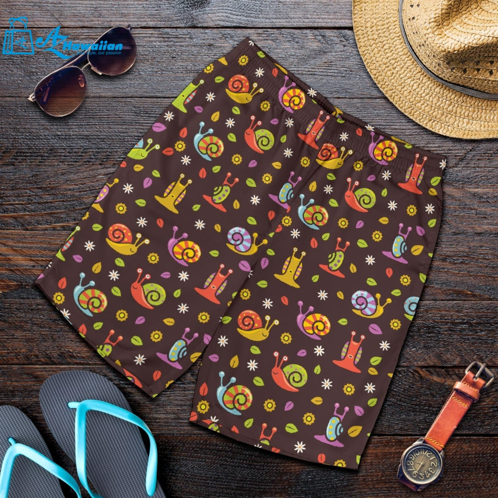 Snail Pattern Print Design 02 Men Shorts